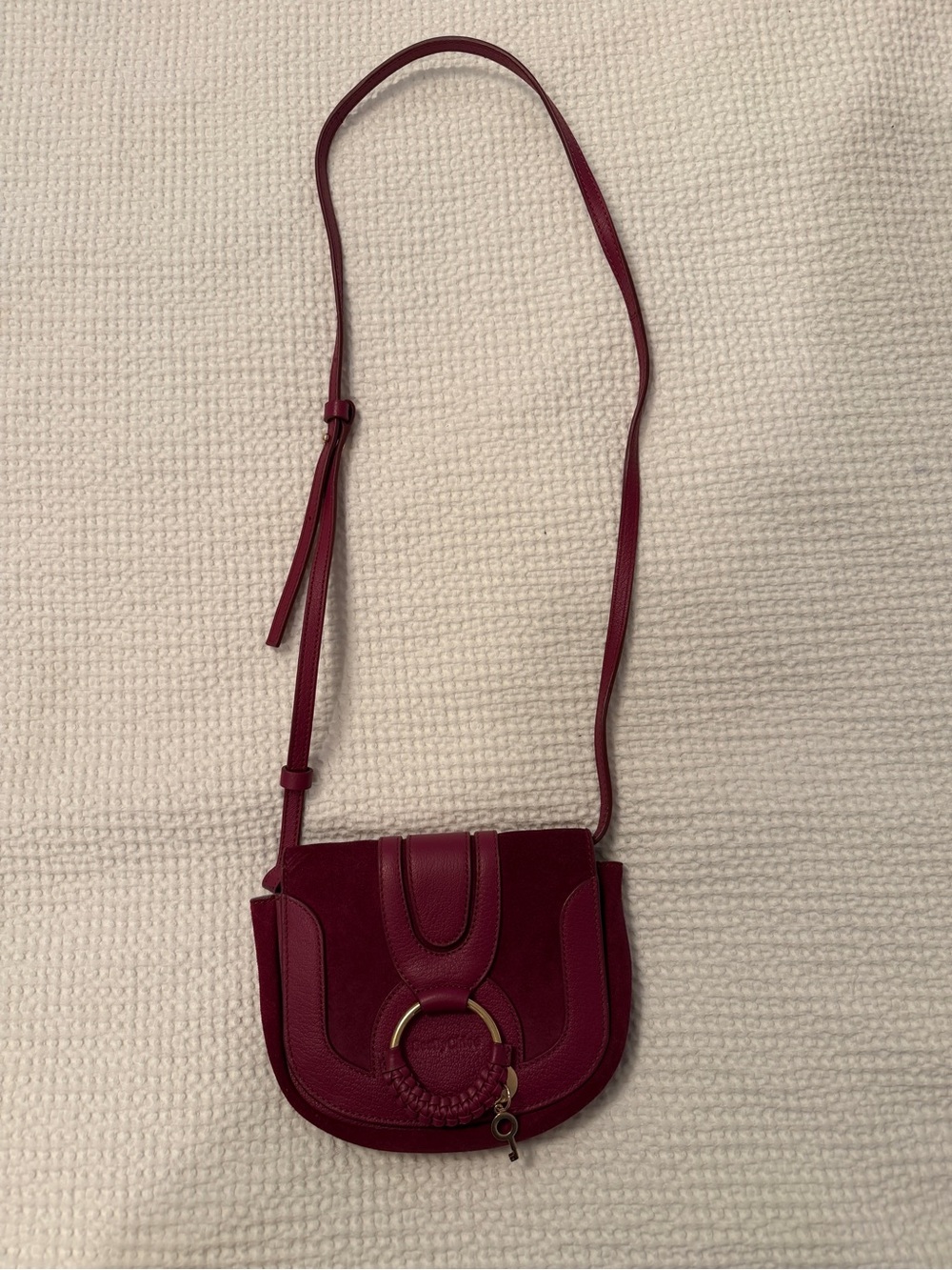See by Chloe Suede & Leather Crossbody Bag in Deep Wine - Picture 5 of 5